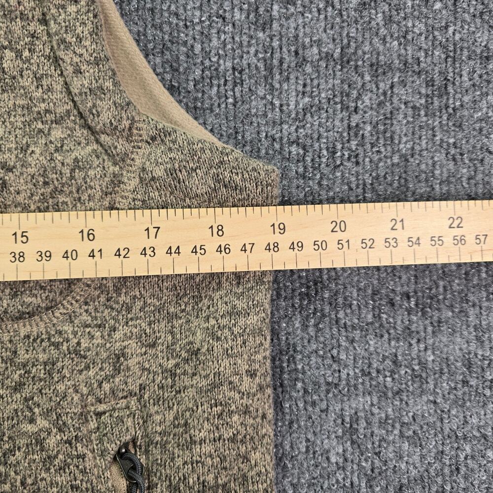 The North Face Gordon Lyons Vest Mens Medium Khaki Full Zip Fleece *FLAW HOLE*